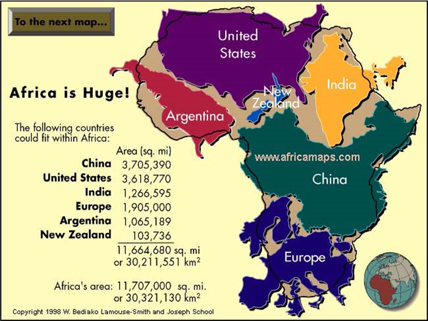 Comparative map of Africa